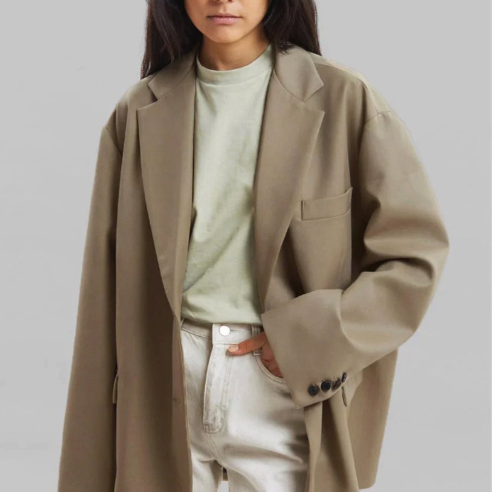 Frankie Oversized Boyfriend Blazer - Desert Taupe - OS